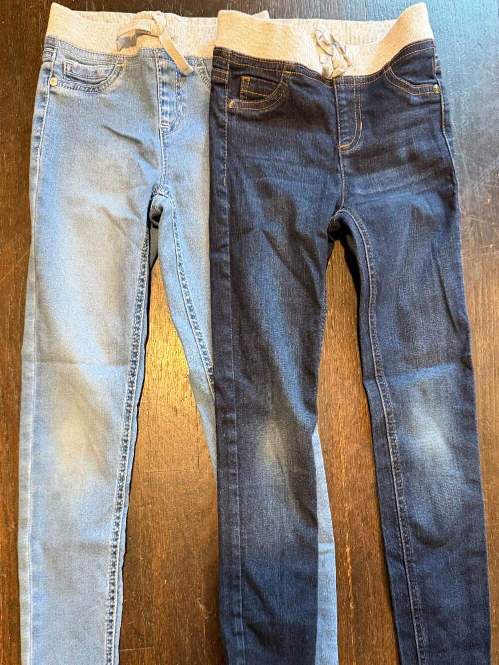 Jean Jeggings LOT Size 7 - 8 Wonder Nation- 2 Pair Dark and Light Jean Color